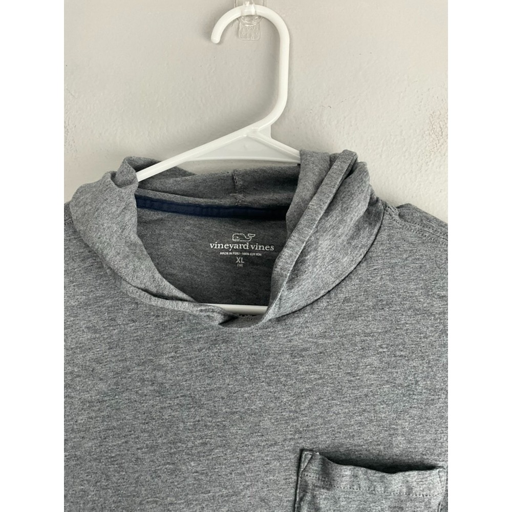 Vineyard Vines Shirt Boys Small Gray T-Shirt‎ Hoodie Long Sleeve Whale - Picture 4 of 8